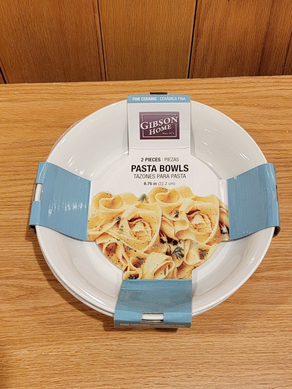 New Gibson Home Fine Ceramic White Pasta 2 Bowls 8.75 in